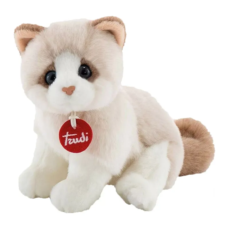 Kitty Peluş Beyaz Bej Kedi 20 cm
