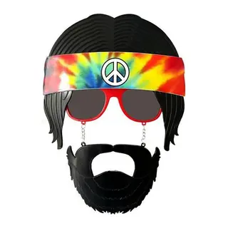 Siyah Saçlı Bandana Tasarımlı Parti Gözlüğü 26x18 cm NessiWorld