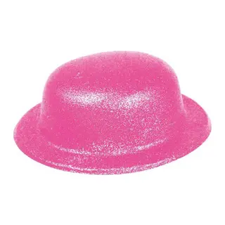 Pembe Renk Simli Melon Yuvarlak Parti Şapkası 24x26 cm