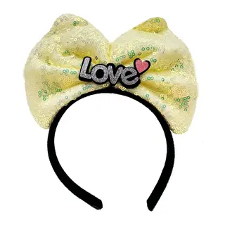 Led Işıklı 3 Farklı FonNessiWorldiyonda Yanan Gümüş Love Yazılı Sarı Fiyonk Taç 20X17 cm