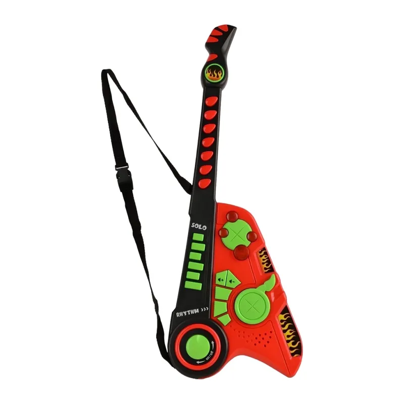 Led Işıklı Melodili Askılı Müzikli Gitar