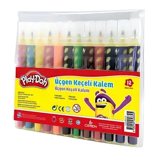 Play-Doh 12 Renk Üçgen Fırça Uçlu Kalem Pp Kutu
