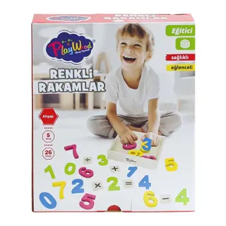 ONY-401 Ahşap Renkli Rakamlar 26 Parça -Onyıl Oyuncak