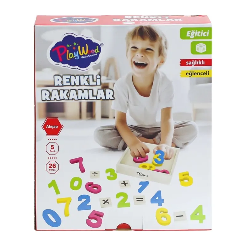 ONY-401 Ahşap Renkli Rakamlar 26 Parça -Onyıl Oyuncak