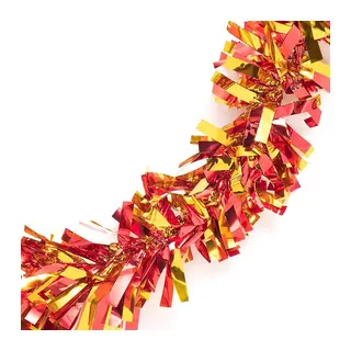 Kırmızı Altın Renk 6 cm Genişlik Garland Çift Renk Sim Süs 180 cm