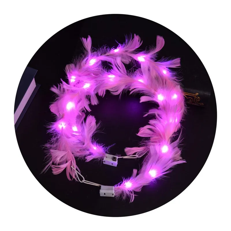 Led Işıklı Rengarenk Yanan 3 Fonksiyonlu Otrişli Parti Tacı Pembe Renk 12x12 cm NessiWorld
