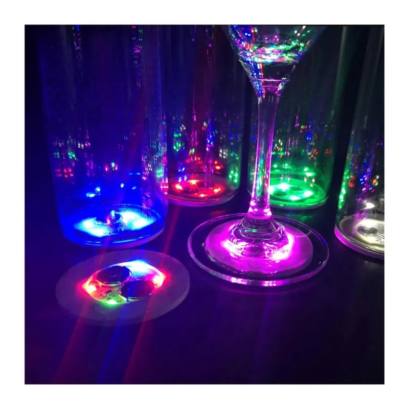 Işıklı Yapışkanlı Bardak Altı Aparatı Ledli 3 Fonksiyonlu 6 cm Çap NessiWorld