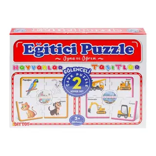 7196 Çark Puzzle Hayvanlar Taşıtlar 60 Parça