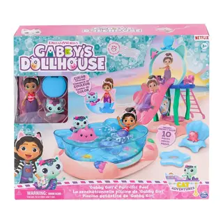 6067878 Gabbys Dollhouse Gabby ve Mercat Purr-ific Havuz Oyun Seti