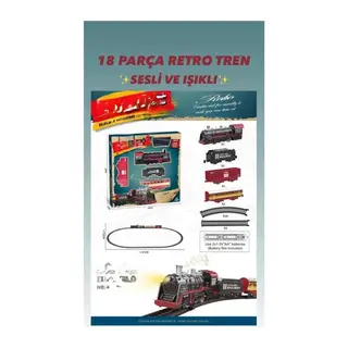 BJ2308A 18 Parça Sesli Işıklı Retro Tren