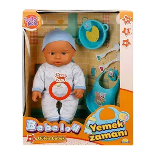 030021 Sunman, Bebelou Yemek Zamanı Sesli Bebek Seti 35 cm / +3 yaş