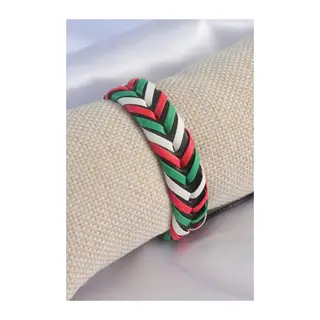 Karışık Renk İpli Deri Erkek Bileklik