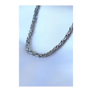 316L Çelik Gümüş Renk Kral Zincir Model Erkek Kolye