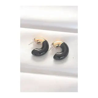 CCB Siyah Gold Çift Renk Küpe
