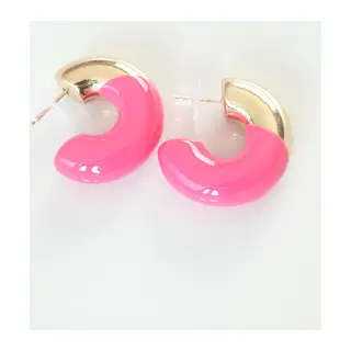 CCB Pembe Gold Çift Renk Küpe