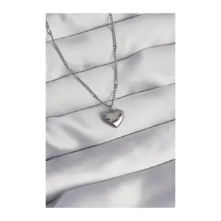316L Çelik Gümüş Renk Kalp Model Love Kolye