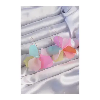 Pirinç Karışık Renkli Flora Küpe
