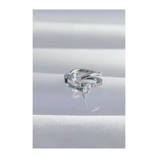 Pirinç Gümüş Renk Zirkon Taşlı Damla Earcuff Küpe