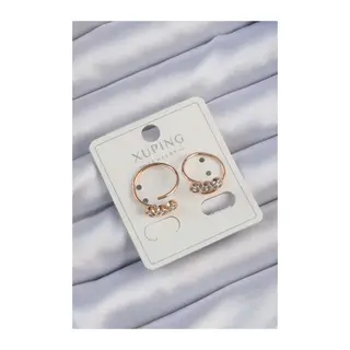 Xuping Rose Renk Zirkon Taşlı Su Yolu Küpe