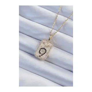 316L Çelik Zincir Gold Renk Zirkon Taşlı Minimal Papatya Figürlü Tarot Kolye