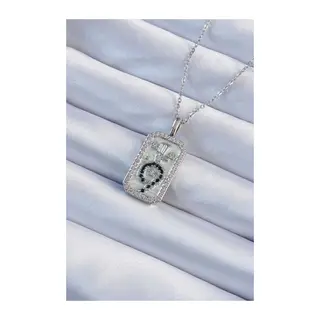 316L Çelik Zincir Gümüş Renk Zirkon Taşlı Minimal Papatya Figürlü Tarot Kolye