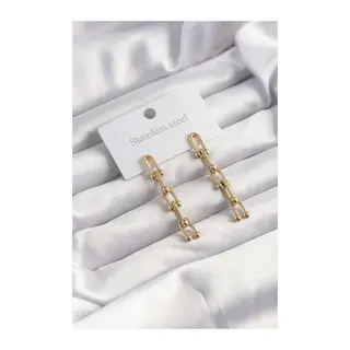 316L Çelik Gold Renk Sallantılı Model Küpe