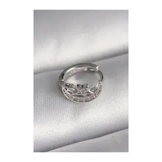 316L Çelik Gümüş Renk Zirkon Taşlı Ay Yıldız Model Tragus Piercing