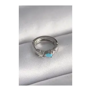 316L Çelik Gümüş Renk Zirkon Taşlı Mavi Boncuk Detay Tragus Piercing