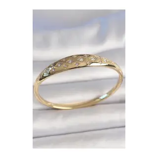 Pirinç Gold Renk Zirkon Taşlı Yıldız İşlemeli Kadın Kelepçe