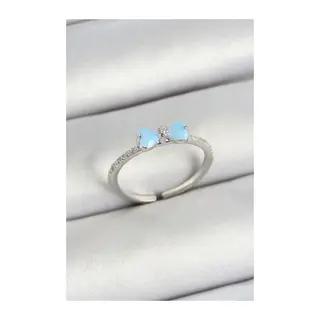 Pirinç Fiyonk Figürlü Zirkon Taşlı Gümüş Renk Ayarlanabilir Kadın Yüzük