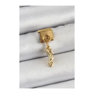 316L Çelik Sallantılı Deniz Atı Model Gold Renk Nomination Charm