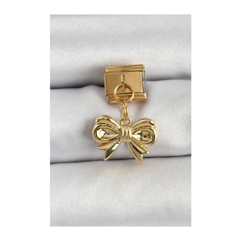 316L Çelik Sallantılı Fiyonk Model Gold Renk Nomination Charm