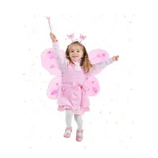 Pembe Kız Seti – 50 cm Kanadı, Taç ve Asa