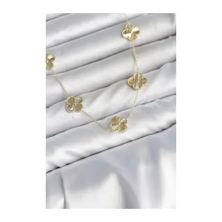 Gold Renk Yonca Model VIP Seri Kadın Kolye