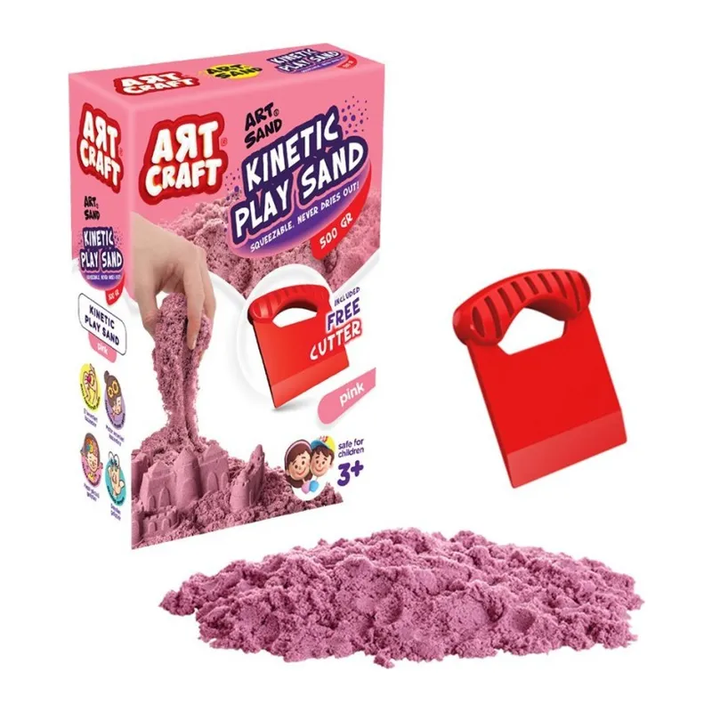 03688 NessiWorld AKSESUARLI PEMBE KİNETİK OYUN KUMU 500 GR