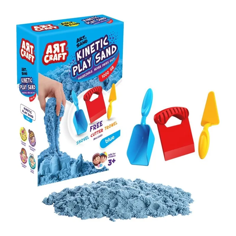 03691 Aksesuarlı Mavi Kinetik Oyun Kumu 1000 Gr