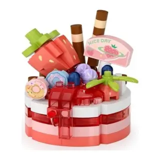 LZ-8644 Çilekli Pasta 160 Parça Block Oyuncak-mini Poşet
