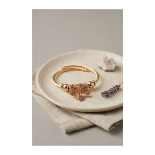 Pembe Arı Model Gold Renk Charm Bileklik