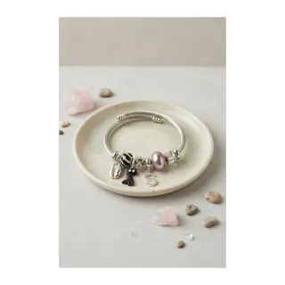 Siyah Dinazor Model Charmlı Gümüş Renk Bileklik
