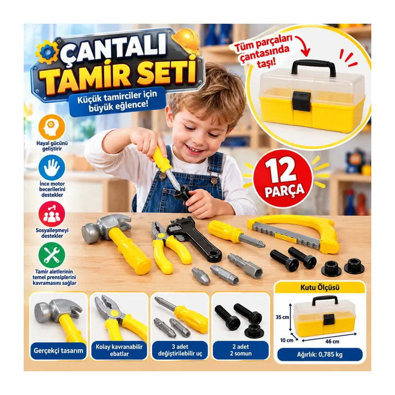 Çantalı Tamir Seti 12 Parça