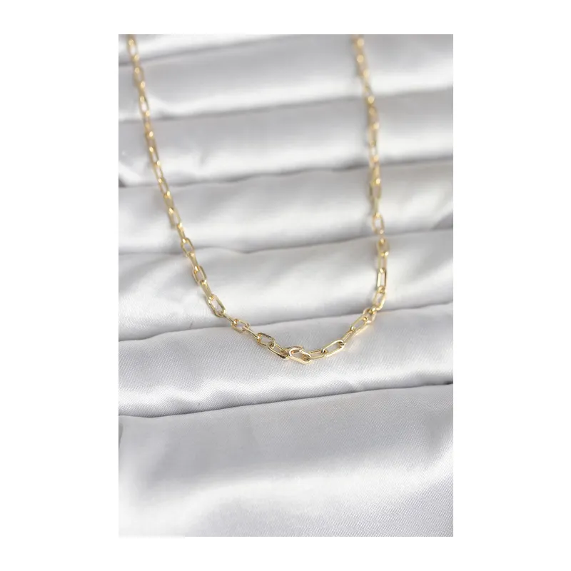 CM 14K Gold Renk Ataç Zincir Model 50 cm Kadın Kolye