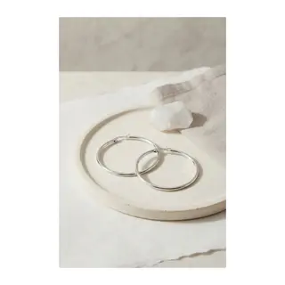 316L Çelik Gümüş Renk 36 mm Halka Küpe