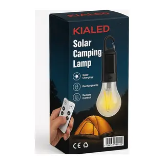 Kialed Solar Güneş Enerjili Zaman Ayarlı Type-C Şarjlı Kumandalı Çadır Lambası