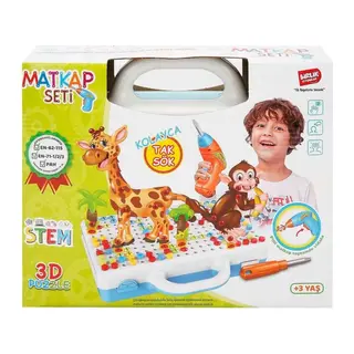 URT014-001 3D Eğitici Matkap Seti Hayvanlar