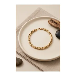 316L Çelik Gold Renk Kral Zincir Model Erkek Bileklik