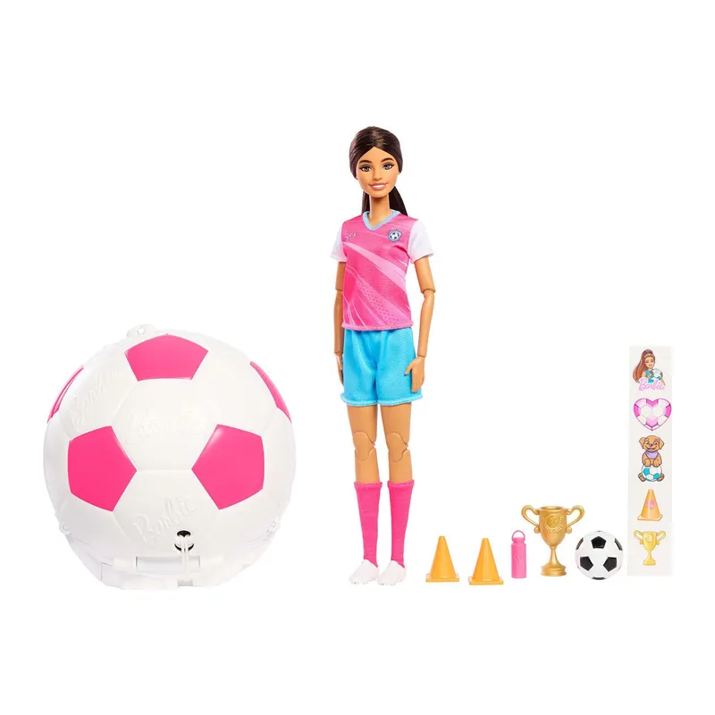 JMK20 Barbie Futbolcu Bebek ve Aksesuarları TEAM BARBIE Roll n Reveal