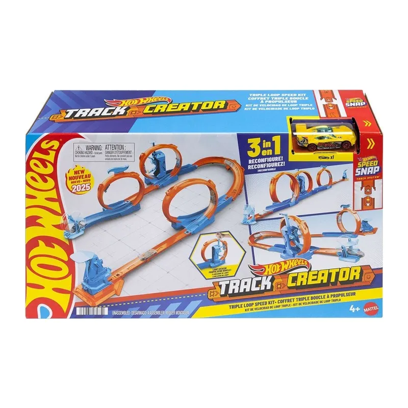 JDW39 Hot Wheels Track Creator Triple Loop Speed Kit