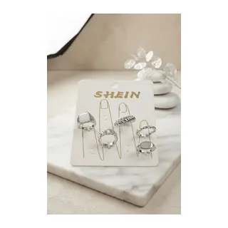 Gümüş Renk Pirinç Bohem Yüzük Kombini BYK4263