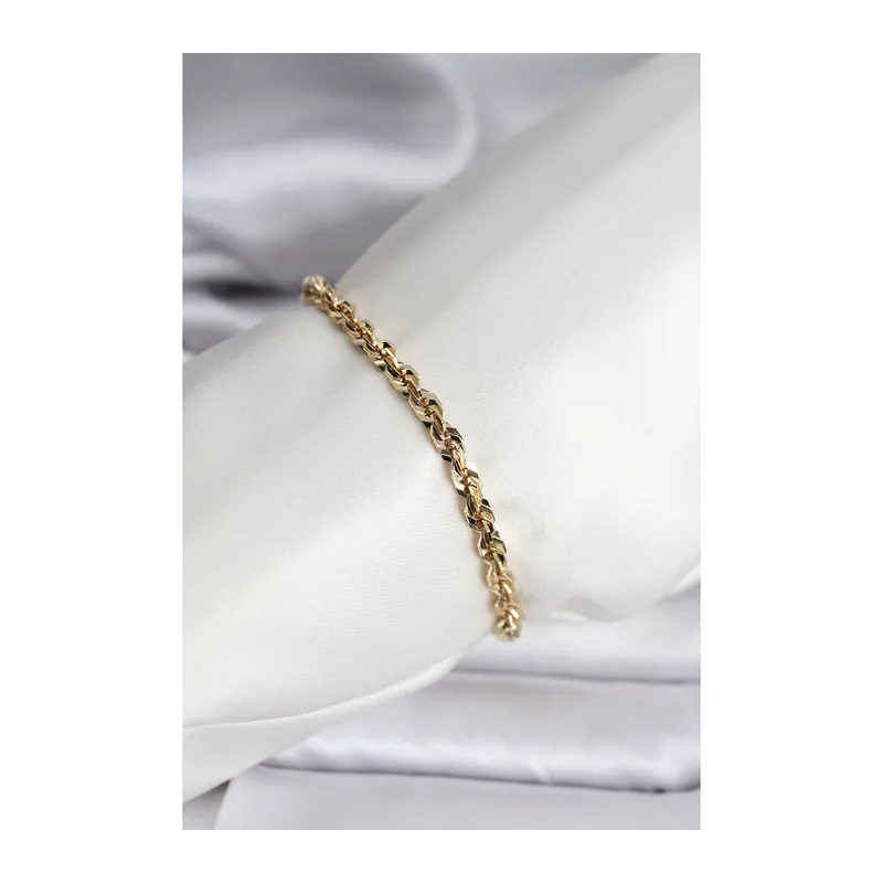 14K Gold Renk Kaplama Burgu Zincir Model CM Kadın Bileklik