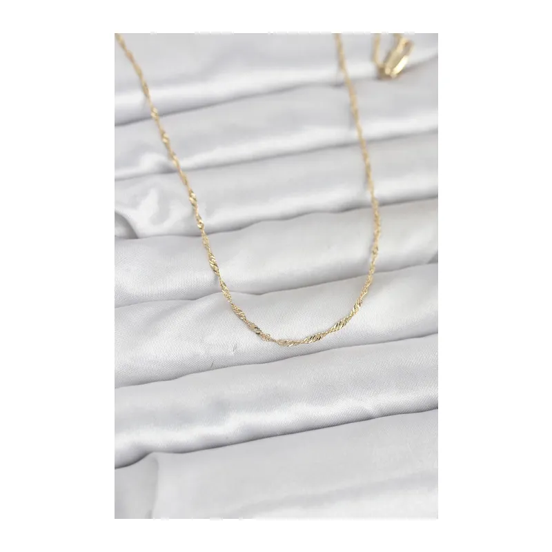 CM 14K Gold Renk Burgu Model 60 cm Kadın Kolye